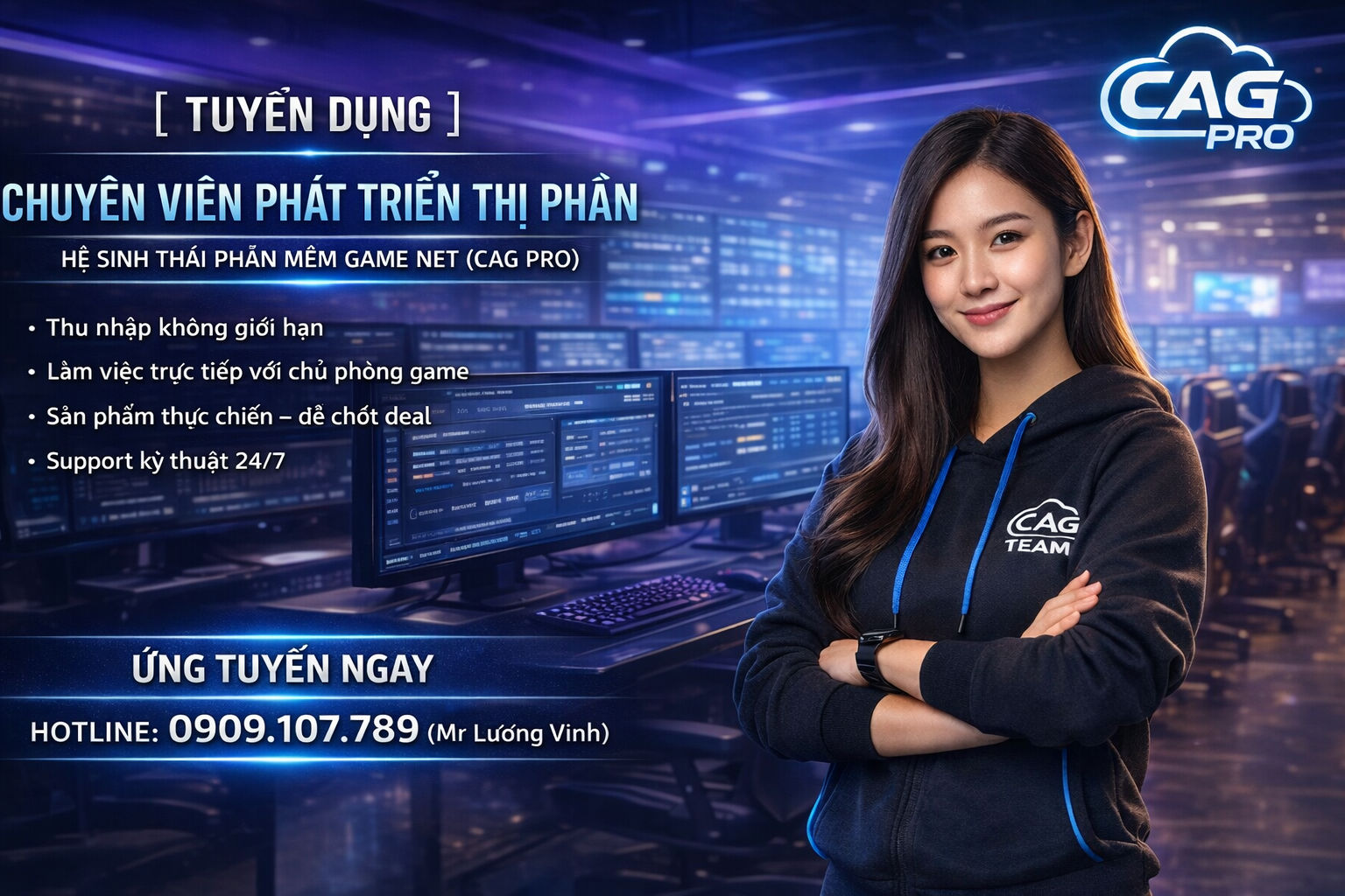 [TUYỂN DỤNG] CHUYÊN VIÊN PHÁT TRIỂN THỊ PHẦN – HỆ SINH THÁI PHẦN MỀM GAME NET (CAG PRO)
